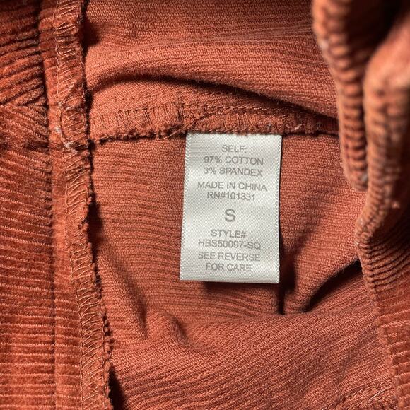 Charlotte Russe Corduroy Mini Skirt Button Front Copper Reddish Brown Size Small - Picture 3 of 6